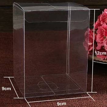 

20Pcs/Lot 9*9*12cm 3.54"x3.54"x4.72" Candy Gift DIY Soap Poly Packaging Boxes Clear Plastic Event PVC Box For Flower Tree Crafts