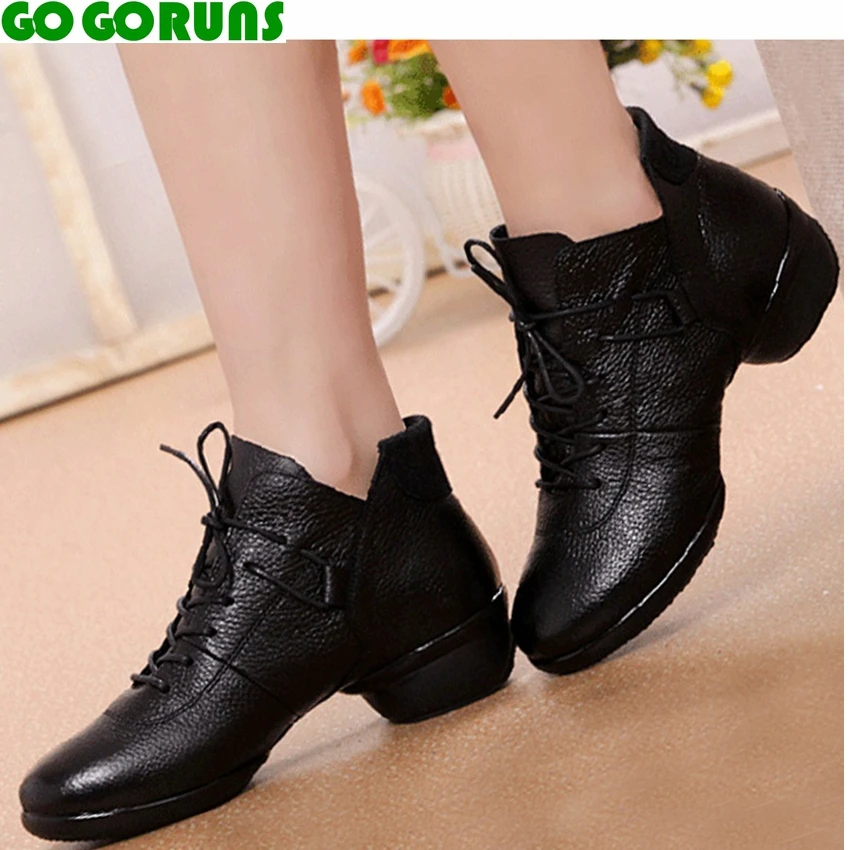 

Leather Ladies New Jazz Dance shoes women modern shoes soft sole breathable dancing shoes sneakers 1280