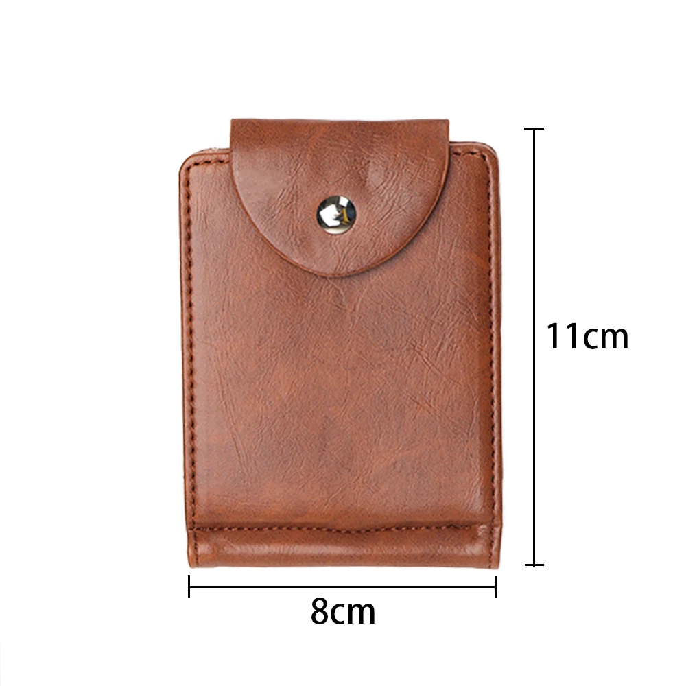 Men PU Leather Short Wallets Buckle Coin Bag Zipper Small ID Credit Money Purses Design Slim Purse Money Clip