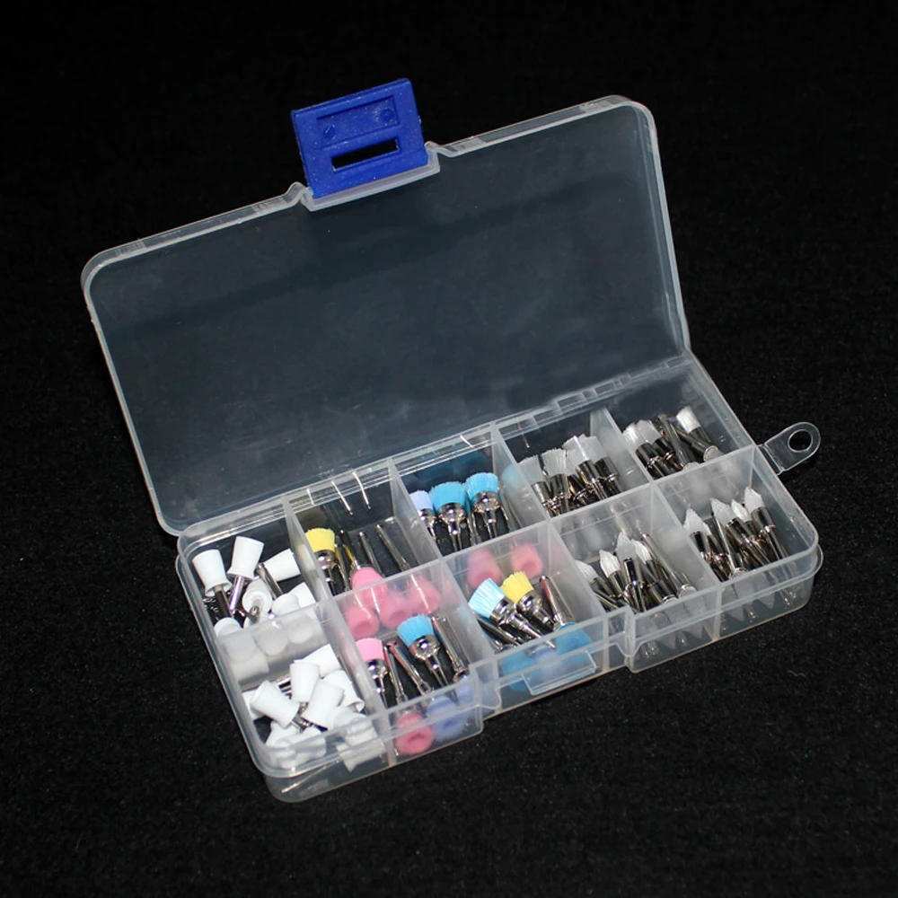 

80 Pcs/Bag Dental Polishing Kit with 4 Types Brush Use for Low Speed Handpiece
