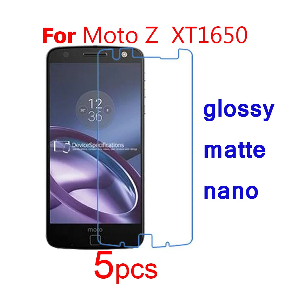 

5pcs Ultra Clear/Matte/Nano Anti shatter Guard Protective Films for Moto Z/Back/Z Force/Play XT1650 XT1635 Screen Protector film