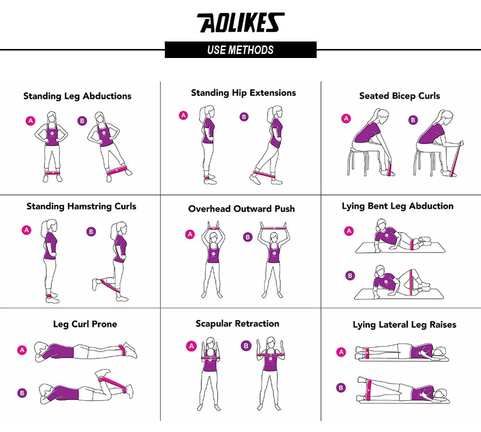 AOLIKES Эспандеры 6 уровней упражнения эластичный латексный фитнес-тренинг Йога петля группа тренировки Тяговая веревка Кроссфит оборудование