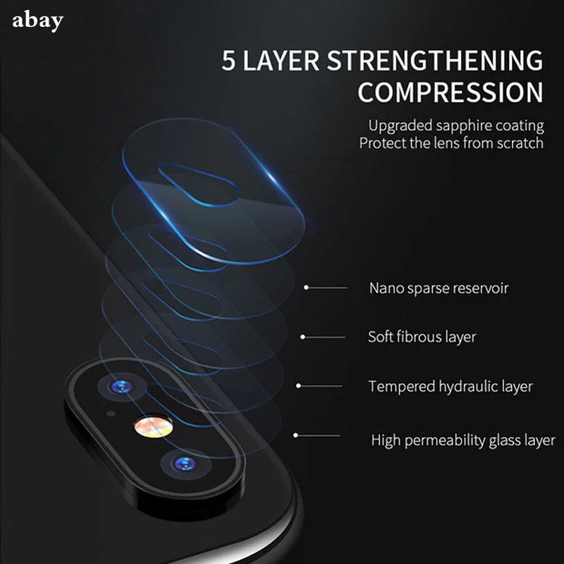 For iPhone X 8 7 6 6S Plus Accessory Back Camera Lens Screen Protector Full Cover Tempered Glass Film For iPhone XS MAX XR 5 5S