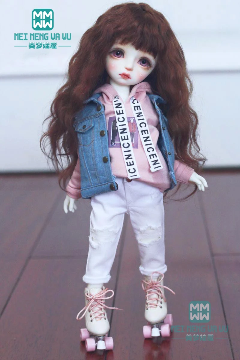 

BJD accessories fashion Sweatshirt Denim vest, shredded jeans for 27cm--30cm 1/6 YOSD BJD doll clothes