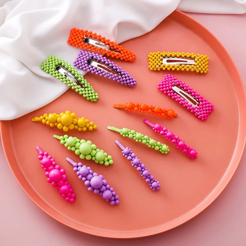 

Korean Summer Hair Clip Candy Women Acrylic Barrettes Headware Jewelry Gifts Sweet Geometric Hair PinsPins