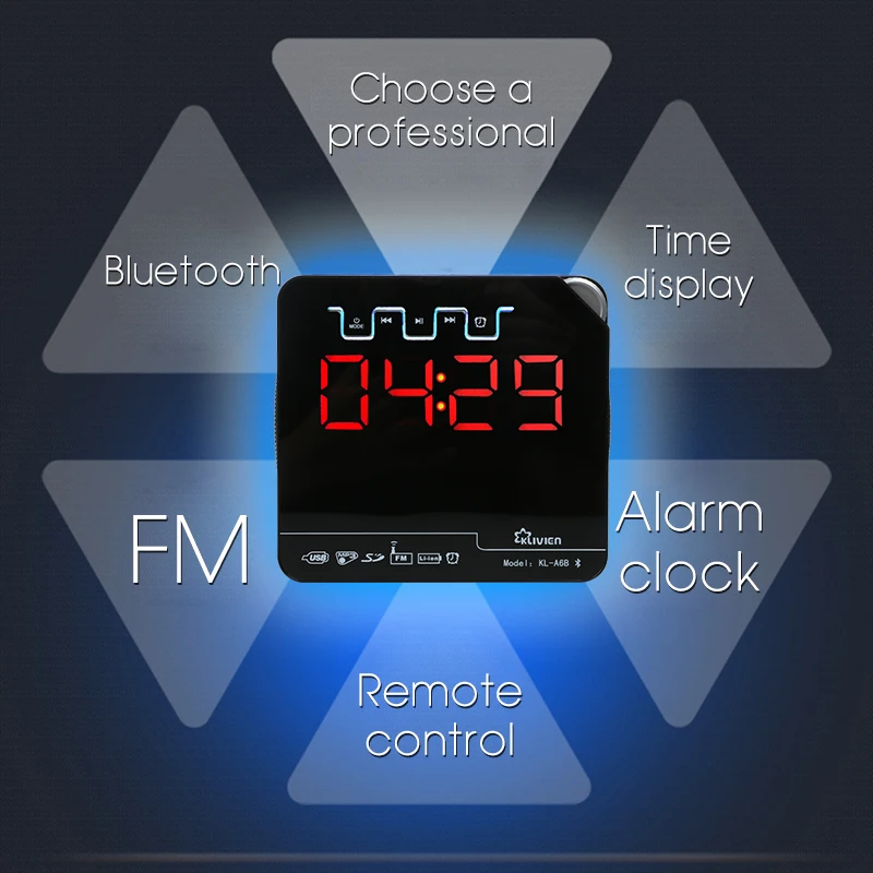 Dbigness ЖК-экран HIFI Портативный беспроводной Bluetooth динамик стерео USB FM сабвуфер Колонка будильник дистанционное управление Altavoz