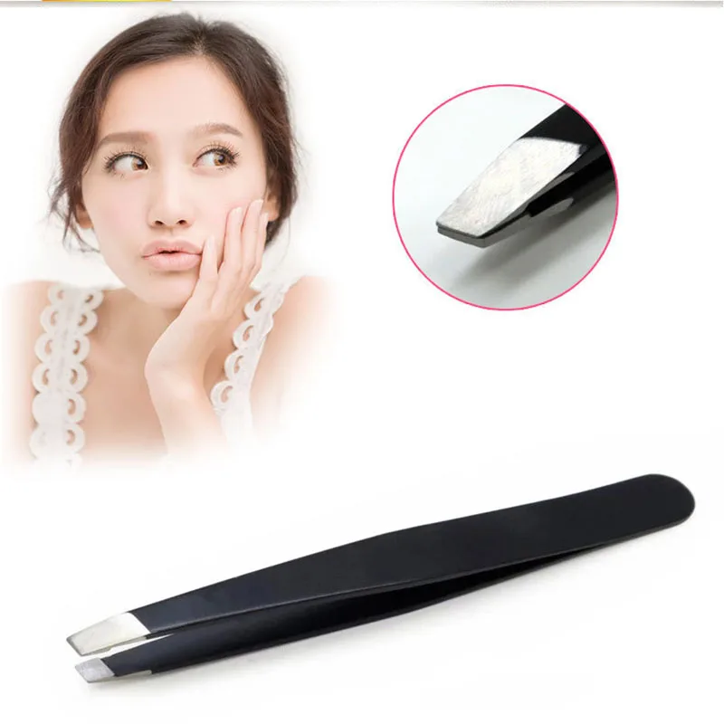 JS 1/2 шт. черный Пинцеты для бровей Eye Brow Зажимы волос Красота скошенный Съемник