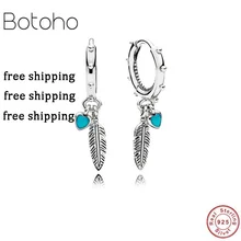 Silver925 ювелирные изделия серьги с кисточками перо кулон серьги летние Оригинальные 925 стерлингового серебра кулон женский шарм подарок ювелирные изделия