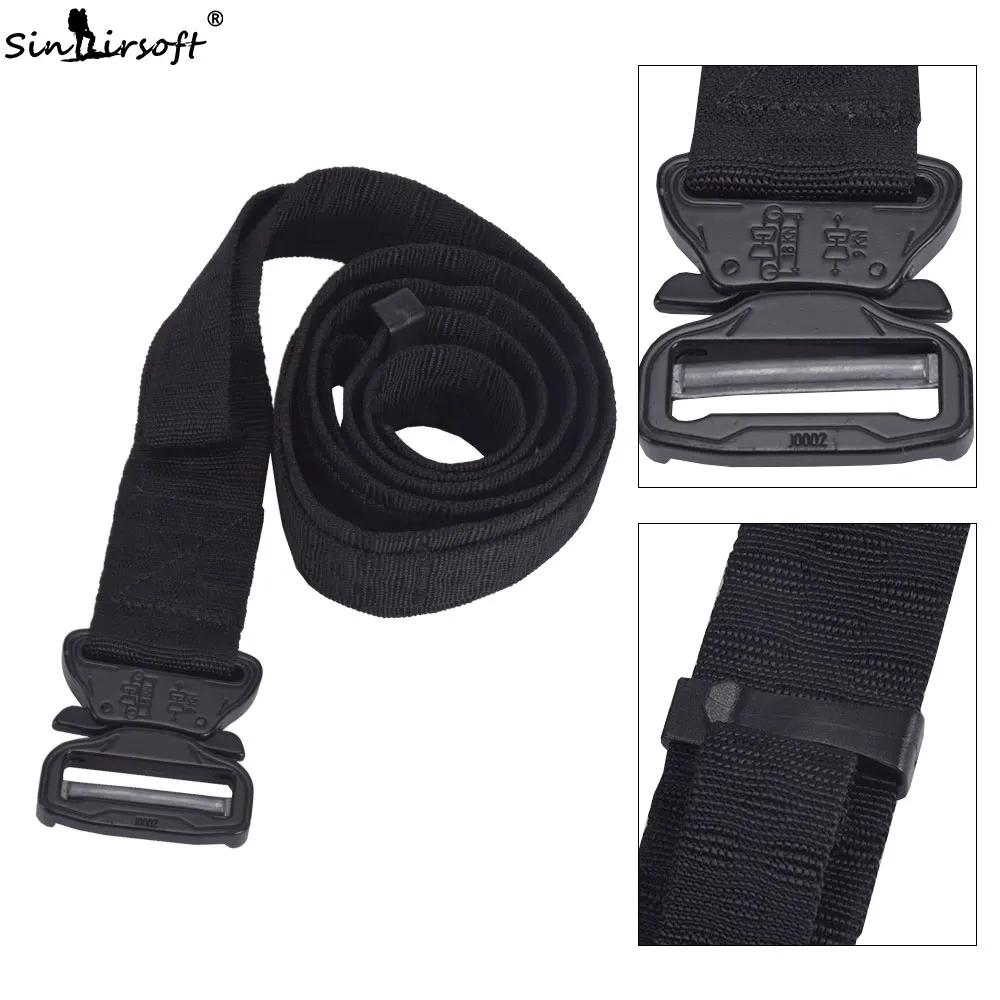 SINAIRSOFT Military Tactical belt Nylon Training Equipement Combat Waist Shooting canvas Belt For Hunting Fishing Camping SA5207