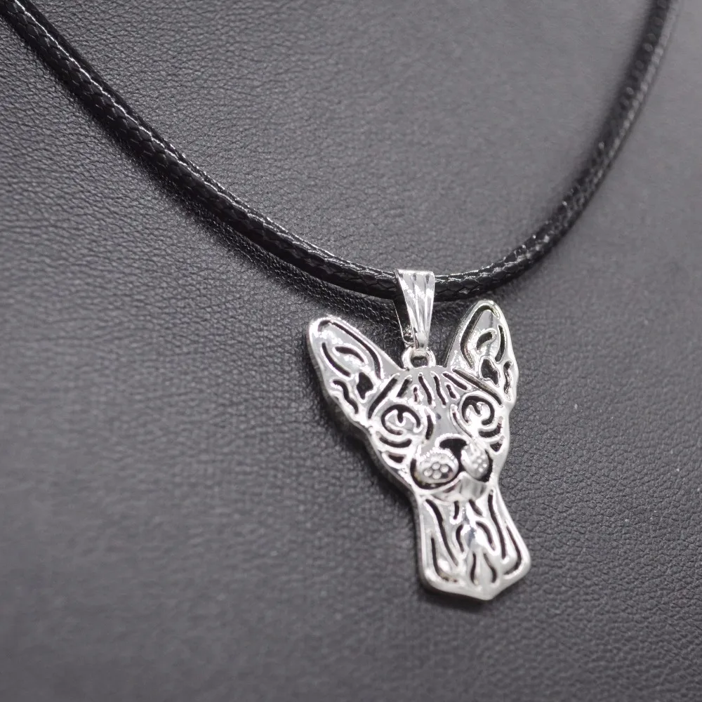 

Retail 2019 Jewelry Women's Sphynx Cat Necklaces Lovers Metal Pet Rope Chain Pendant Necklaces Drop Shipping