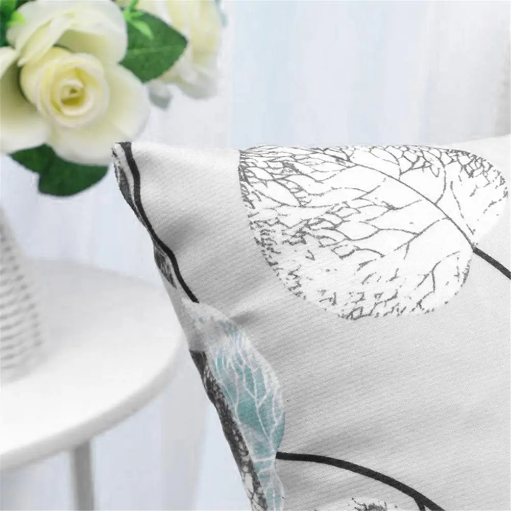 Наволочки для декоративных подушек размером 45*45, модная Nordic Стиль простой серый синий узор листьев полиэстер Пич-скин Подушка Чехол# EO