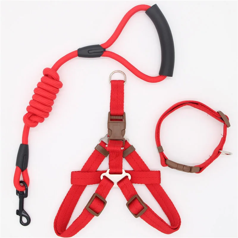 

DADUGO Dog Collar set for Small Puppy Pet Dog Collars Adjustable Buckle Leash Dog-Collar Harness Chihuahua S/M/L/XL Size