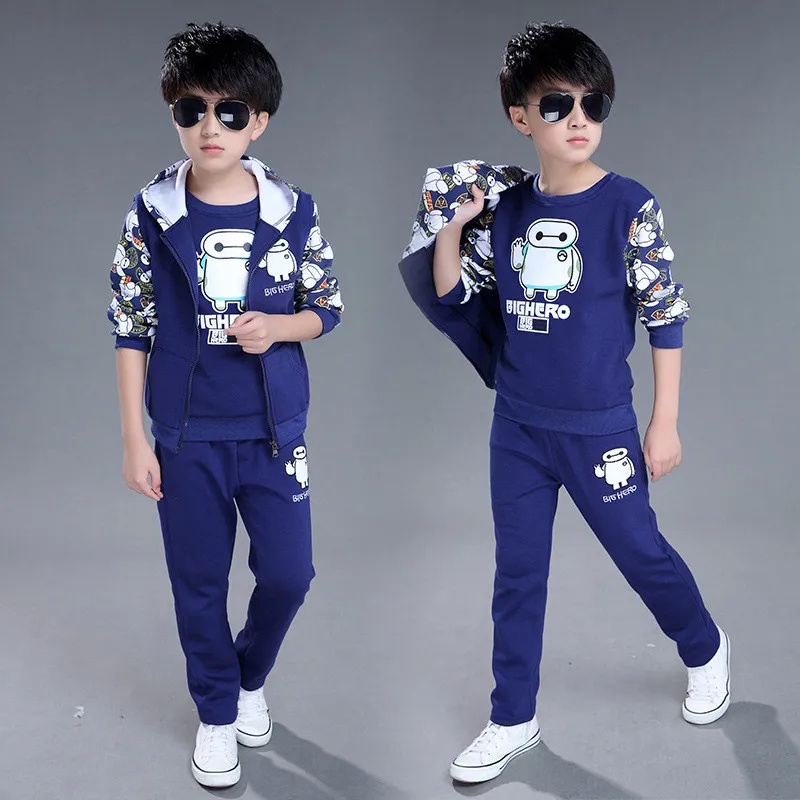 Three pieces Kids Clothing Sets Spring Fall Autumn Boys Girls Clothes With Hooded Children Outfits Vest