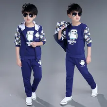 Three pieces Kids Clothing Sets Spring Fall Autumn Boys Girls Clothes With Hooded Children Outfits Vest