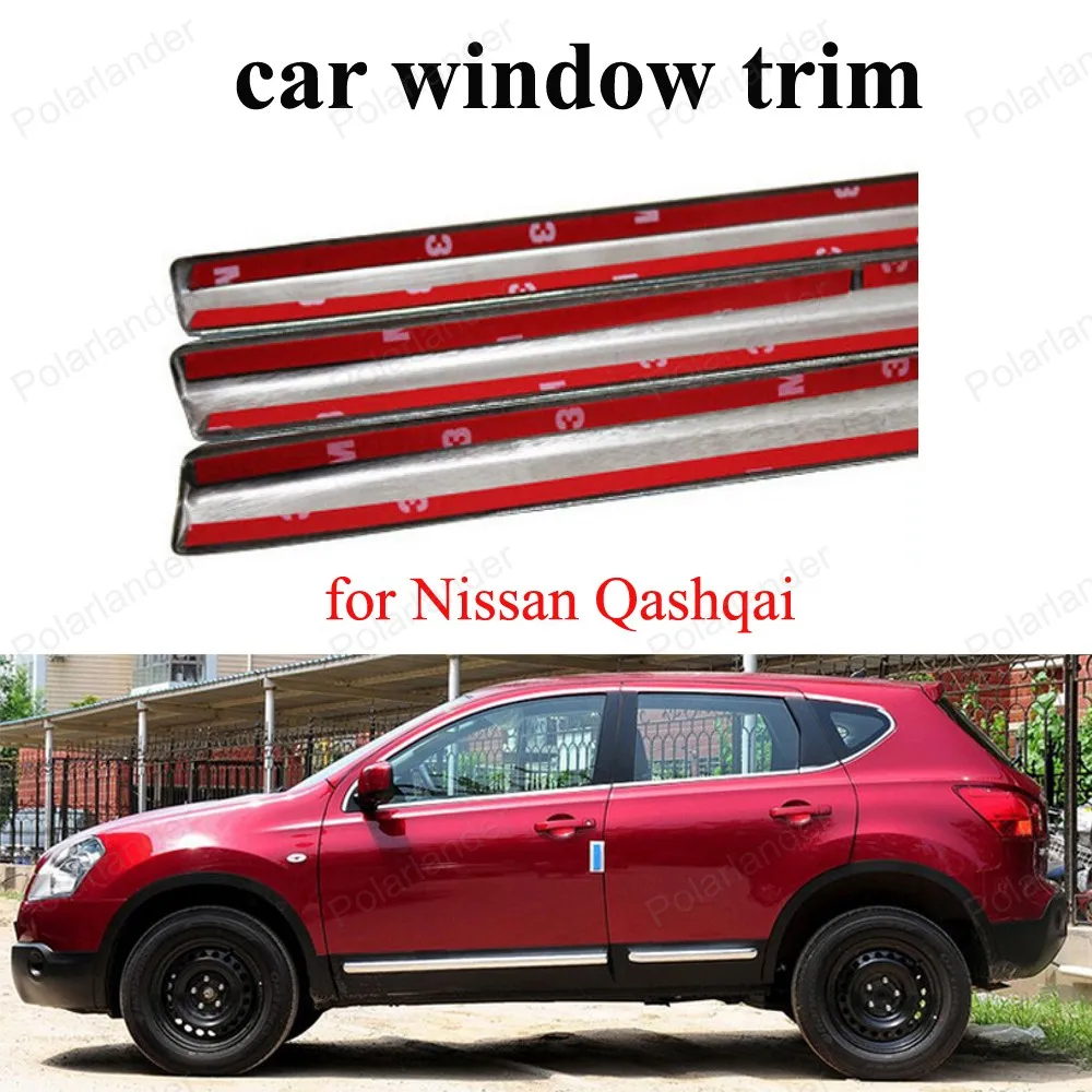 For N-issan Q-ashqai Window Trim Decoration Strips  Stainless Steel Exterior Accessories Car Styling