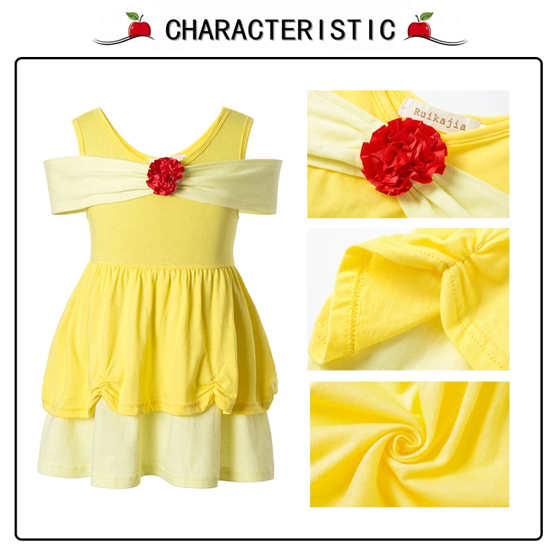 Girls Clothing snow white princess dress Clothing Kids Clothes,belle moana Minnie Mickey dress birthday dresses mermaid costume cute baby dresses