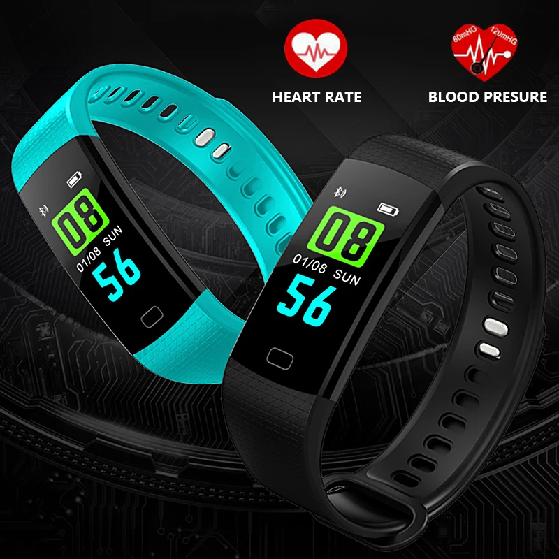 Спортивный браслет, часы для женщин и мужчин, светодиодный, водонепроницаемый, смарт-браслет, пульсометр, кровяное давление, шагомер, часы для Android iOS