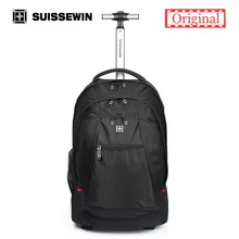 Heißer Verkauf Schweizer Getriebe Rädern Rucksack Schwarz herren Trolley Reise tasche Licht handgepäck Überprüfen in Taschen Roll 17 “Laptop Tasche