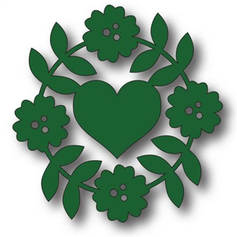 

GJCrafts Love Wreath Dies Flower Metal Cutting Dies for Scrapbooking Card Making Album Embossing Crafts Stencil New 2019 Dies