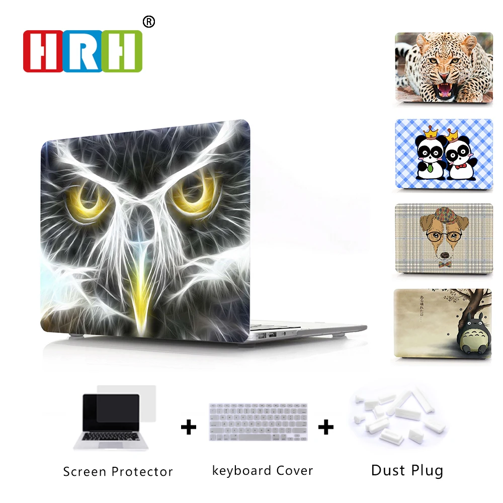 Цена HRH 3D PC мультфильм ноутбук корпус оболочка защитный жесткий чехол рукав для Mac book Pro retina 13 12 15 Air 13 11 Новый Pro Touch Bar 15