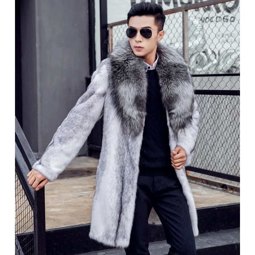 Real fur coat men winter luxury mink fur jacket natural cross mink