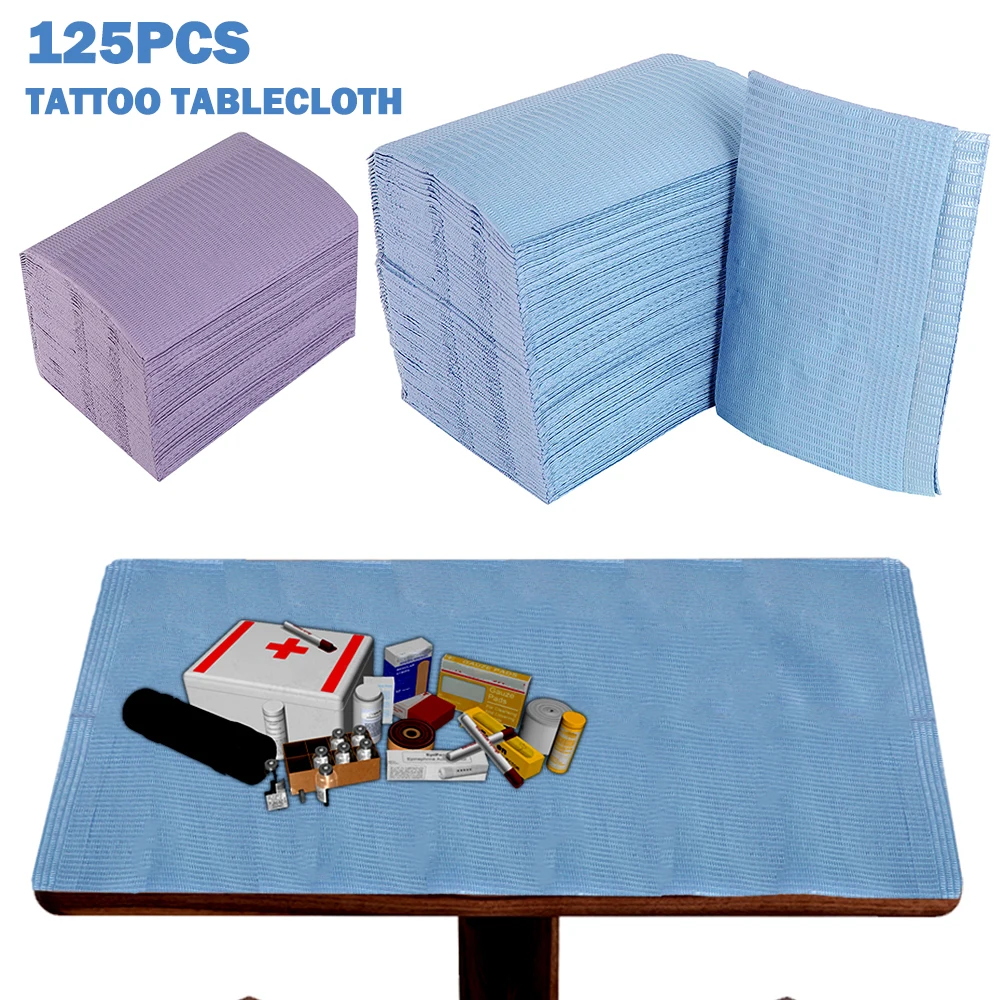 125Pcs Disposable Tattoo Clean Pad Waterproof Medical Paper Tablecloths Mat Double Layer Sheets Tattoo Accessories