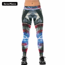 SexeMara Леггинсы для женщин Капитан Америка 3D ПРИНТ леггинсы для супер герой стиль эластичные высокое качество Фитнес Леггинсы Aslgs0085