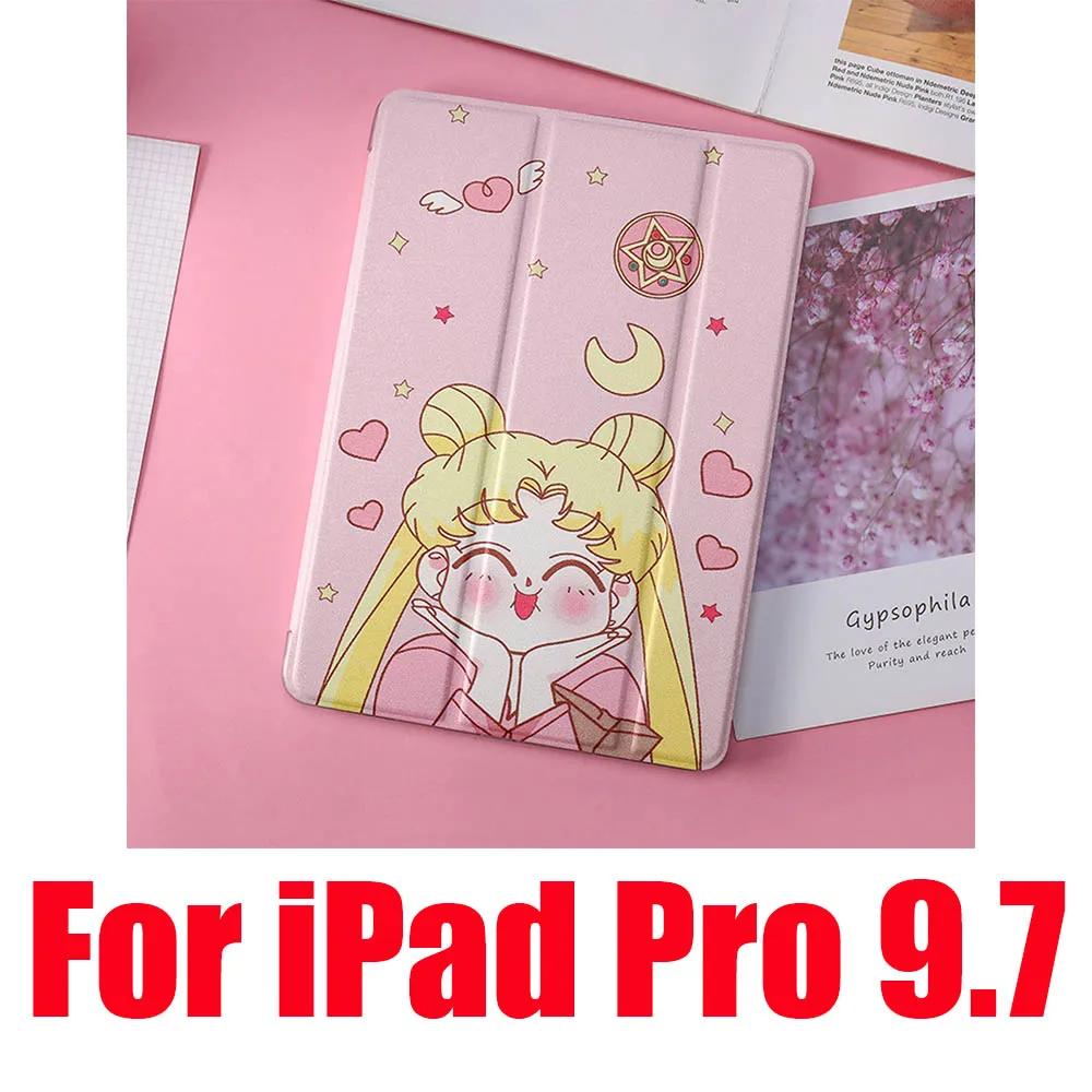 Милые Чехлы Сейлор Мун для iPad 2/3/4 Mini 1 2 3 4 5 Air 1 2 10,5 Pro 9,7 10,5 мягкий кожаный чехол для планшета - Цвет: Acting Cute Pro 9.7