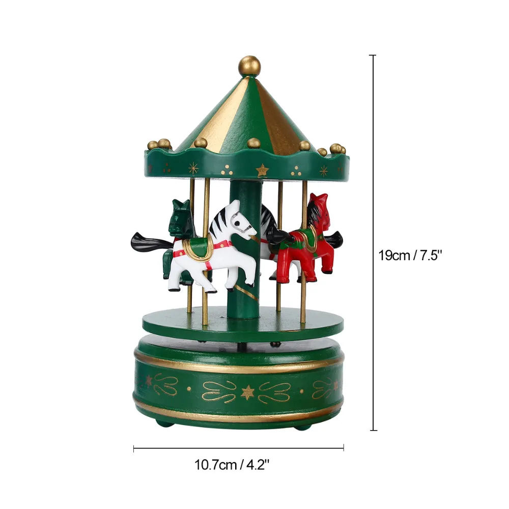 Деревянная карусель музыкальная шкатулка детей Штаны для девочек с рождественским изображением подарок на день рождения игрушки