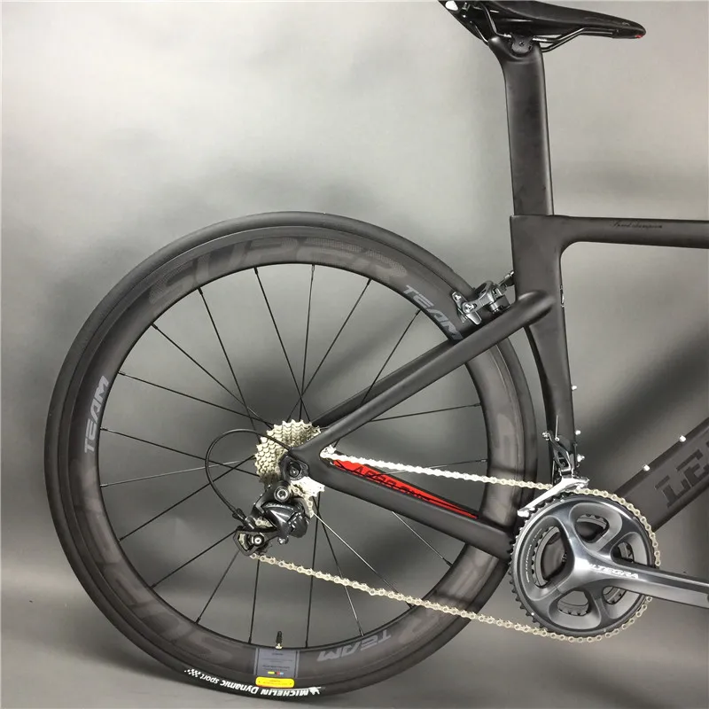 Leadnovo полный карбоновый шоссейный велосипед T800 Carbono Fibre Frameset черно красный цвет 3D