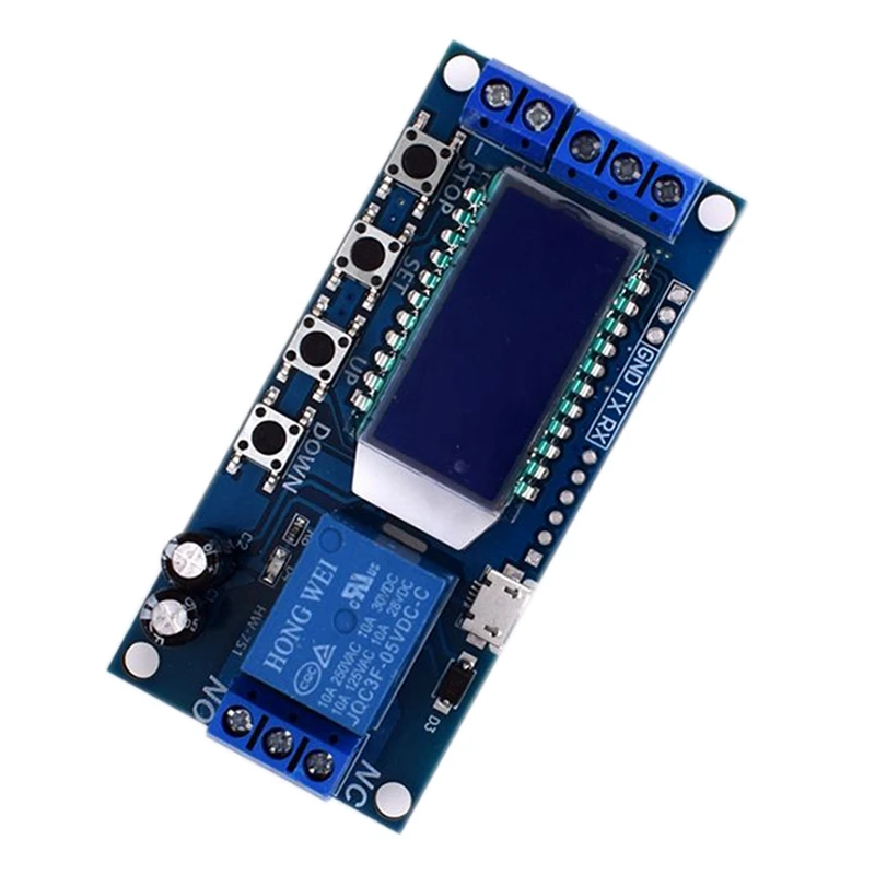 Micro Usb цифровой ЖК-дисплей задержки времени релейный модуль постоянного тока 6-30 в управление многофункциональный таймер курок переключателя модуль цикла платы