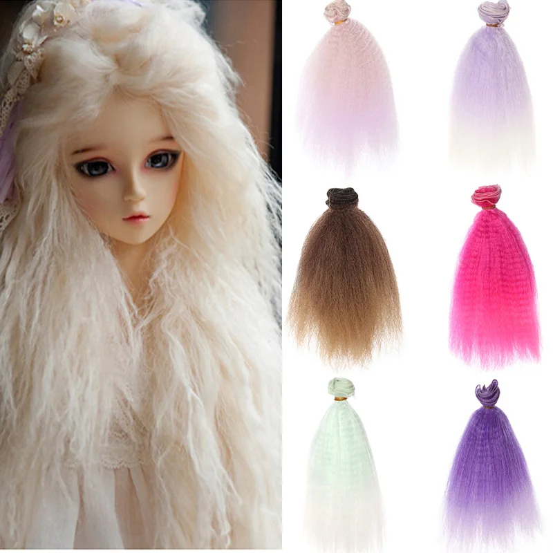 20PCS/LOT Wholesale 15CM DIY Handmade Dolls Accessories Curly Hair Dolls Wigsin Dolls