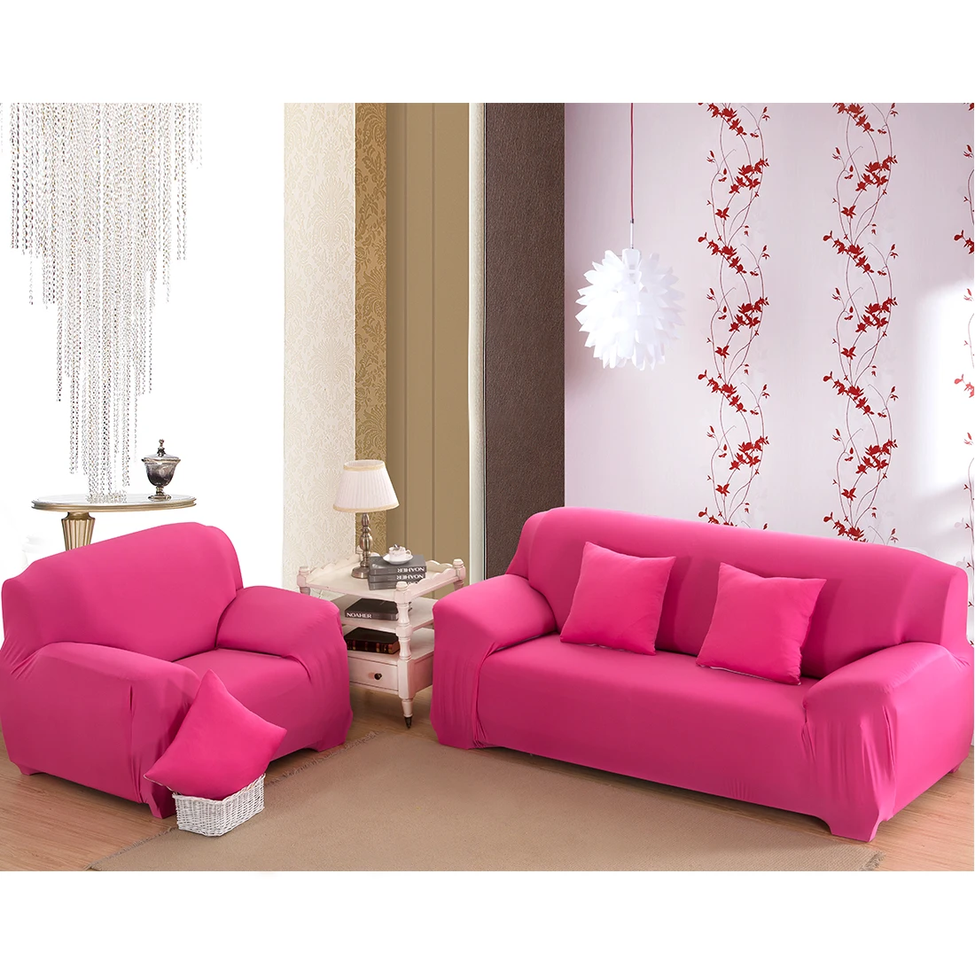 2/3/4-seater диван крышка Анти-пыль секционные стрейч чехол для Гостиная чехол для дивана мебель кресла крышка Декор - Цвет: Rose Red