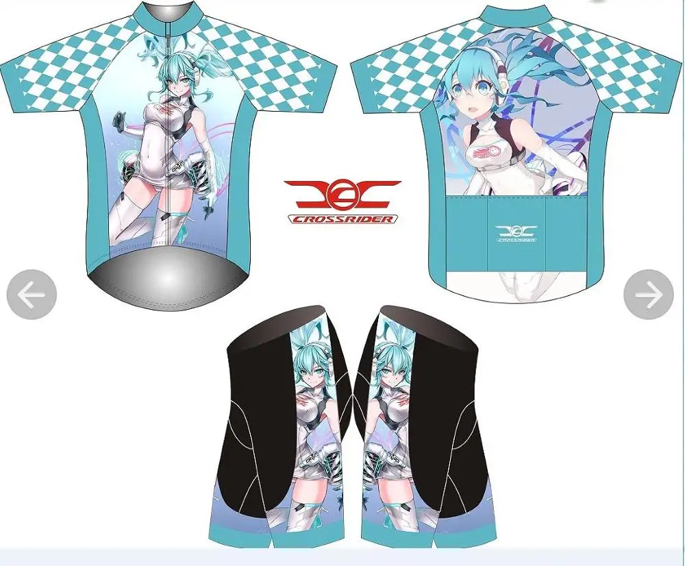Короткий рукав Hatsune Miku велосипедная одежда для мужчин Велоспорт Джерси набор короткий рукав открытый спортивный Быстросохнущий MTB Джерси - Цвет: 3