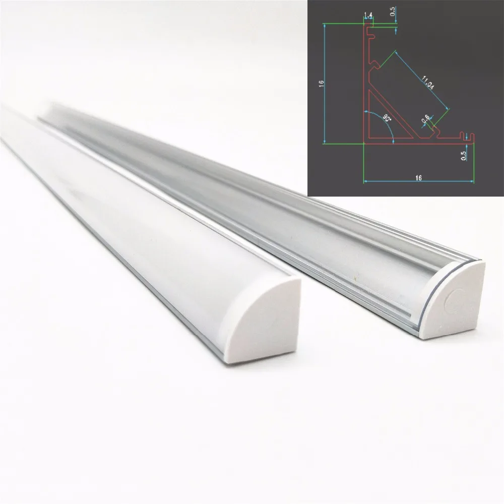 20pcs 1.6ft/0.5m 12mm pcb 45 degree corner led aluminium profile, led aluminum channel, Suit For