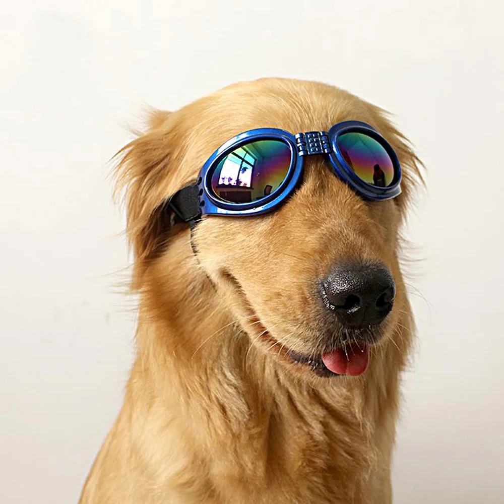 

Pet Dog Adjustable UV Sunglasses Blue Eye-wear Costume Foldable Sun-resistant Goggles Gromming Products Photos Props Accessories