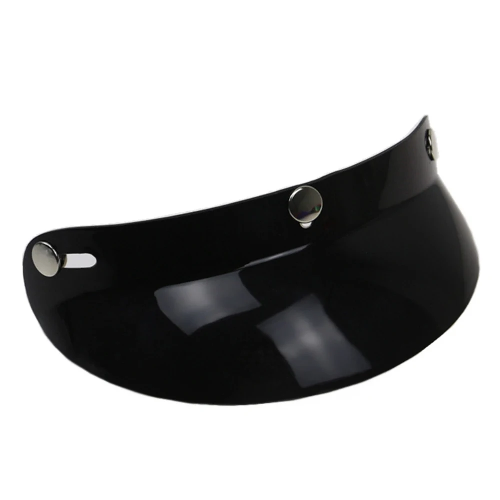 

Universal Black 3-Snap Motorcycle Helmet Peak Lens Open Face Sun Shade Visor Shield