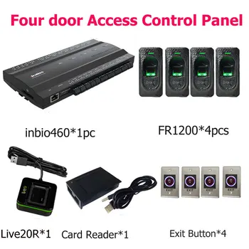 

Inbio460 fingeprint & Rfid card access control Four Door Access Access System Kit Full Biometric Door Access Control System