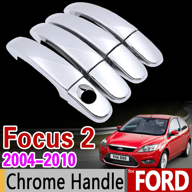 

Chrome Handle Cover Trim Set for Ford Focus 2 mk2 mk2.5 2004 2005 2006 2007 2008 2009 2010 Car Accessories Stickers Car Styling