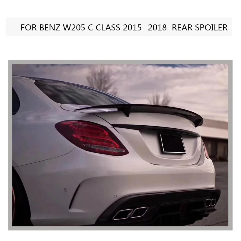 W205  ABS  Spoiler for Benz  4-Door Wing Lip Sticker  2015-201803