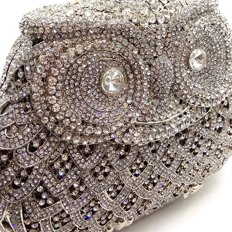 Animal bird design clutch women evening party bag diamonds owl shape crystal purses bridal wedding party crystal clutches