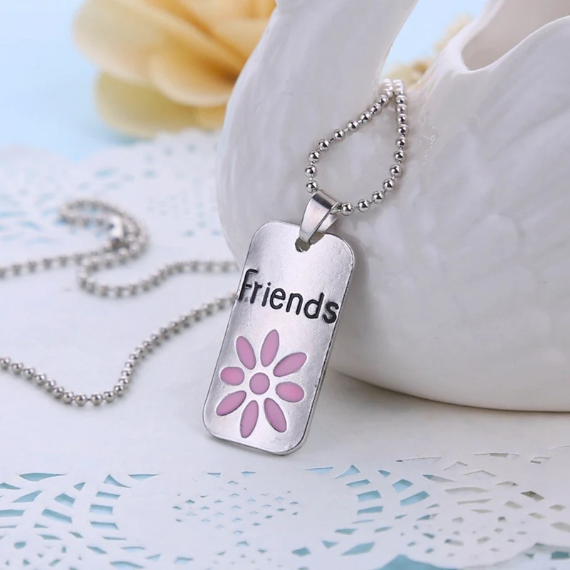 Детское ожерелье Best Friends розовое колье БУКВЕННОЕ сердце цветок кулон символ