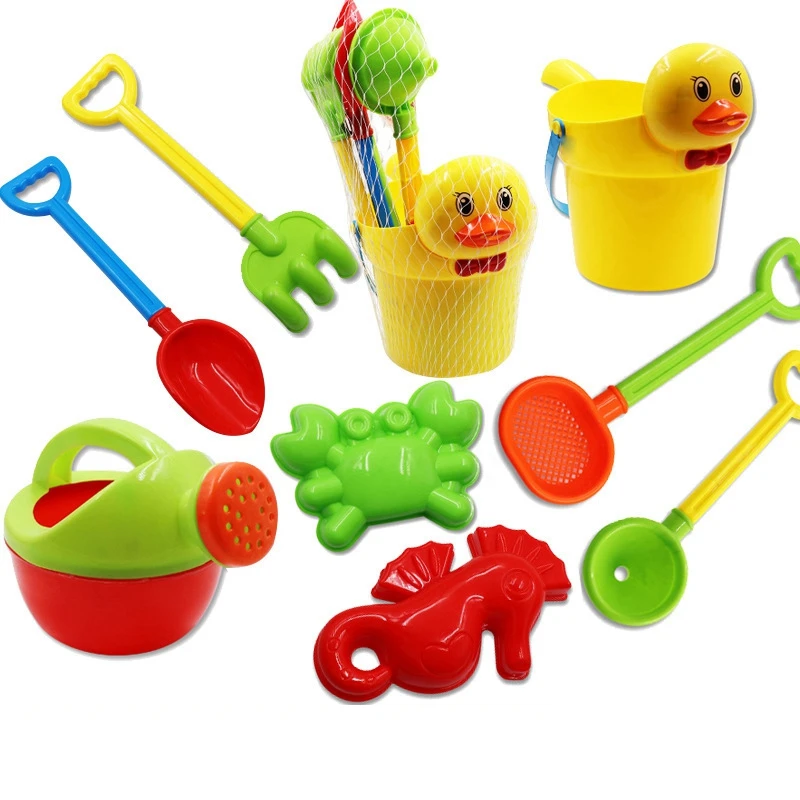 Finest  Baby Beach Toys Bath Play Set With Ducks Bucket Sand Tool Model Water Game Sand Playing For Kids