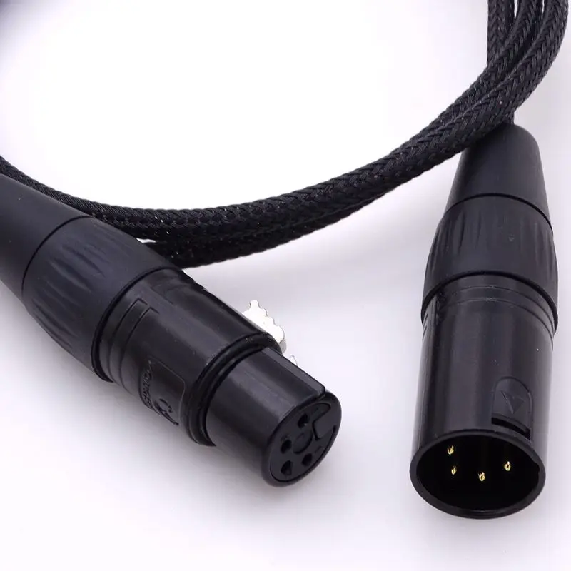 2Meter 4 cores copper wires 4 pin xlr male balanced to 4 pin xlr female
