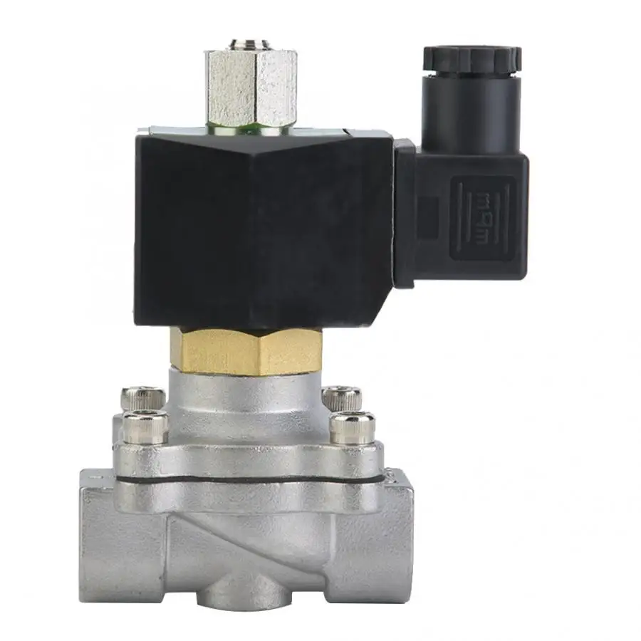 Электрический клапан электрический магнитный клапан 2S160-15 G1/" Нормально открытый Нержавеющая сталь Электрический электромагнитный клапан для воды, воздуха