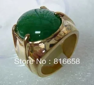 

Men's jewelry REAL green Natural JADE ring size:8-11