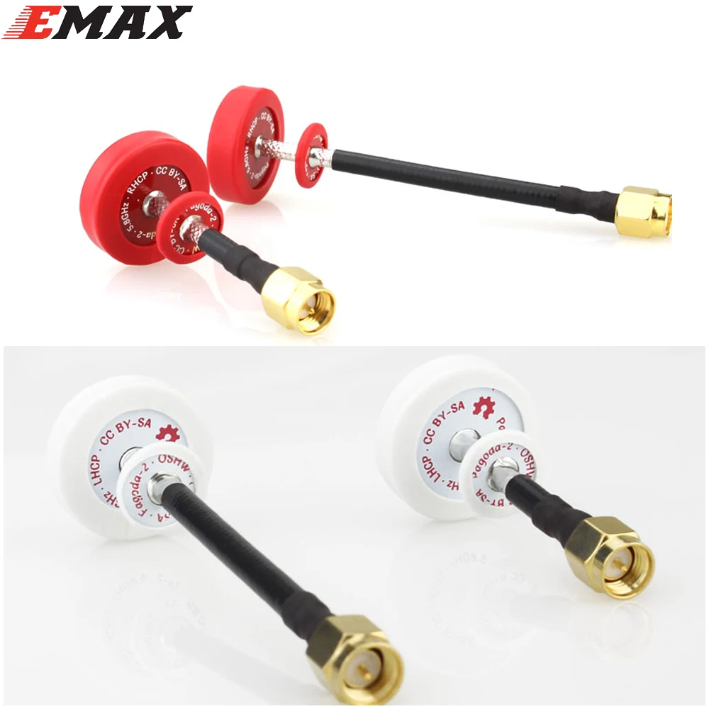 

2pcs/lot Original Emax Pagoda 2 5.8GHz 50mm 80mm RHCP LHCP FPV Antenna SMA Plug Connector+Retail box