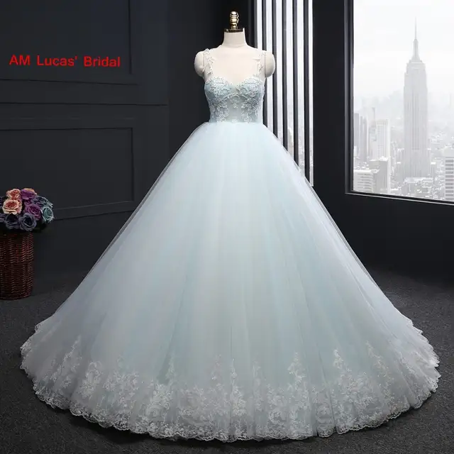 Long Ball Gown Wedding Dresses Tulle Bridal Party Gowns Fairytale