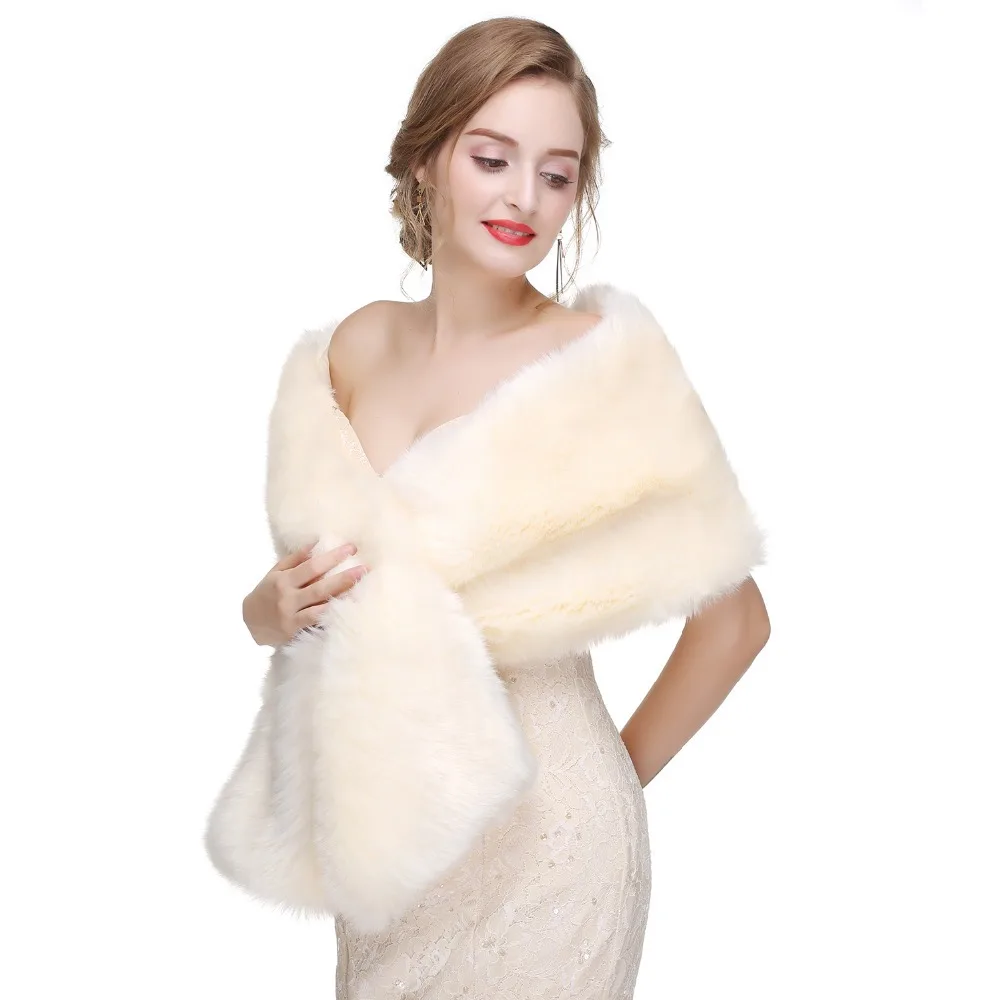 Forevergracedress элегантные мягкие осенне-зимние свадебные обертывания из искусственного меха, куртки-болеро Свадебные пальто шали шарфы PJ467