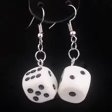 Смешная акриловая 3D кость-подвеска, серьги, Висячие ожерелья, крутые панк висячие серьги с кисточкой, казино, для женщин и мужчин, ювелирные изделия, индивидуальная забава G